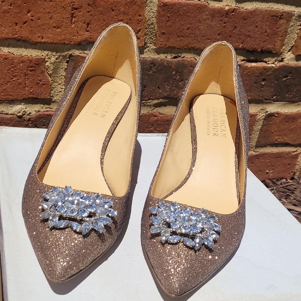 Women's Glitter Pumps - Brown